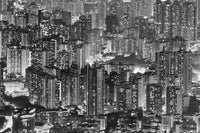 Aerial view of high-rise buildings at dusk in Hong Kong