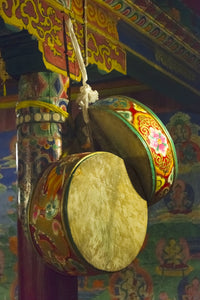 Drum Inside Tagong Monastery Poster Print by Keren Su