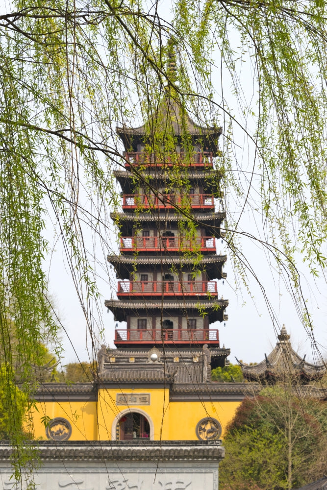 Haogu Pagoda Temple on the South Lake Art Print by Keren Su