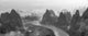 Li River and limestone hills in mist artwork poster print by Keren Su.
