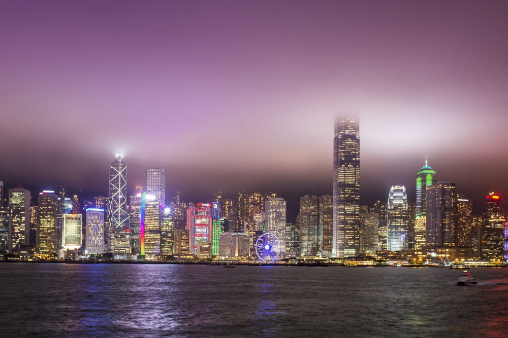 Hong Kong Island skyline and Victoria Harbour poster print by Michael DeFreitas