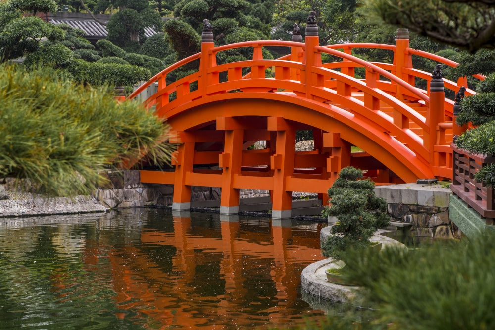 Poster print of the Chi Lin Nunnery and Nan Lian Garden in Hong Kong by Michael DeFreitas