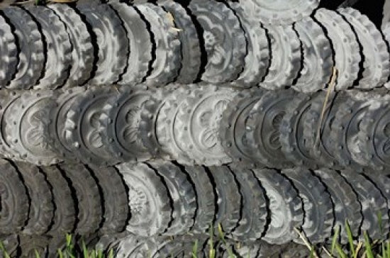 Ceramic Roof Tiles Poster Print showcasing traditional architecture from Jianchuan County, Yunnan Province, China.