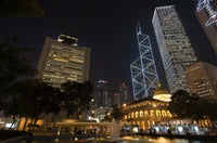 City Skyline Poster Print featuring Statue Square, Hong Kong by Sergio Pitamitz