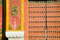 Inner Courtyard Doors of The Forbidden City Poster Print by Walter Bibikow