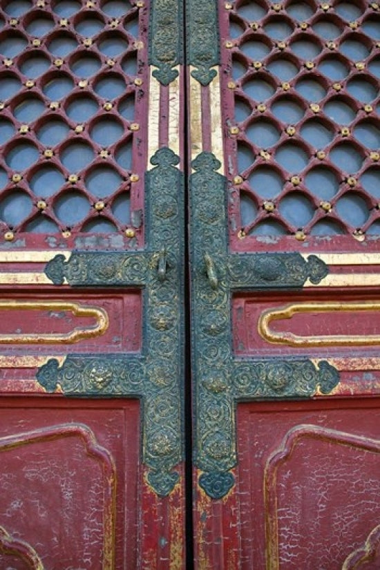 Hall of Supreme Harmony door detail poster print from The Forbidden City, Beijing by Walter Bibikow.