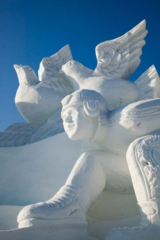 Haerbin Snow Sculptures Poster Print by Walter Bibikow, showcasing winter art.