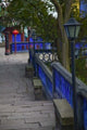 Blue Temple Walkway poster print showcasing serene architecture in Fengdu, Chongqing Province, China.