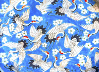 Old Chinese Design Blue, White and Red Cranes Ceramic Plate Poster Print