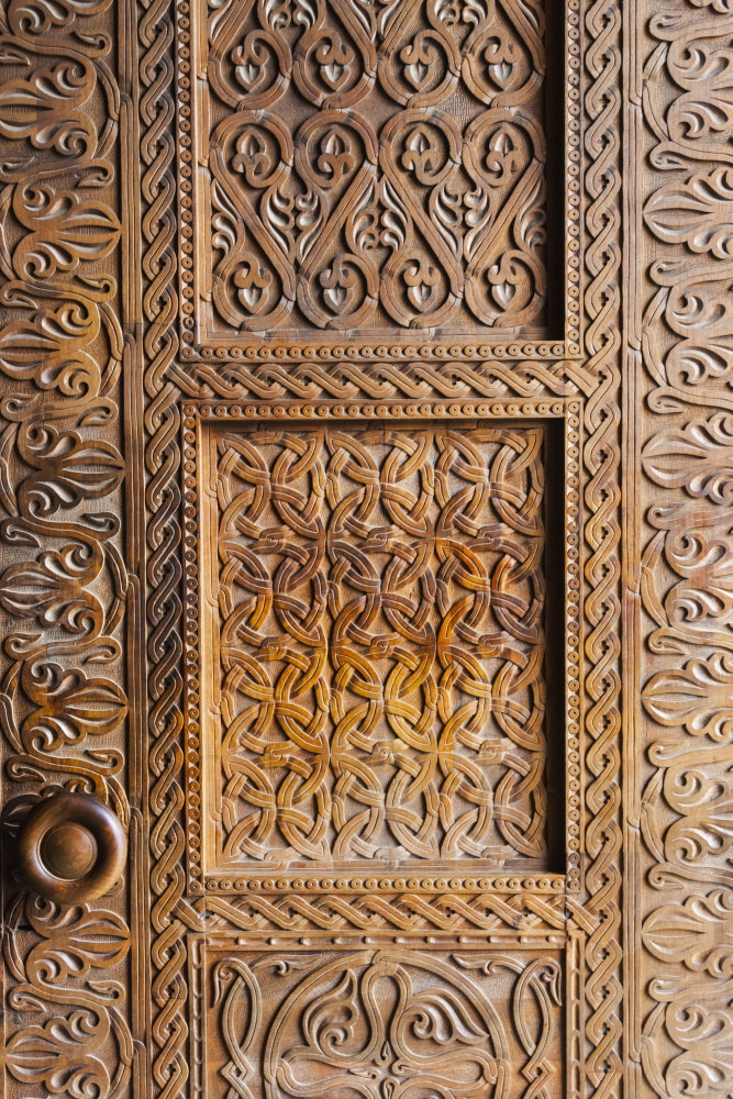 Holy Trinity Cathedral Wooden Door Poster Print by Keren Su