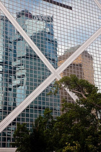 Reflections On Building Hong Kong China Poster Print by Julie Eggers