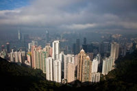 View From The Peak Hong Kong Poster Print by Julie Eggers.