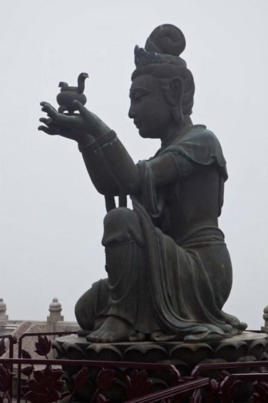 Tian Tan Statues Poster Print by Julie Eggers showcasing Hong Kong's iconic landmark.
