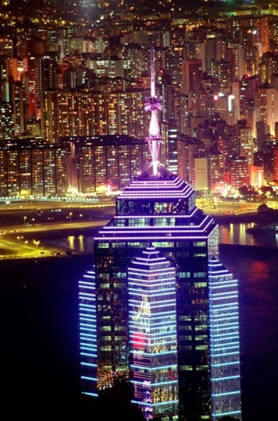 Hong Kong from Victoria Peak with The Center Poster Print by Russell Gordon