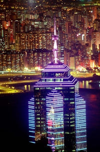 Hong Kong from Victoria Peak with The Center Poster Print by Russell Gordon