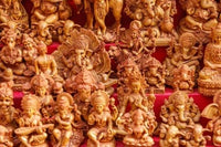 Souvenir Sculptures India Poster Print by Ali Kabas showcasing vibrant cultural details.