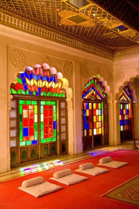 Stained Glass Windows of Fort Mehrangarh Poster Print by Bill Bachmann
