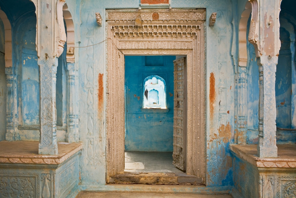 Traditional House Entrance in Rajasthan Poster Print by Jaynes Gallery