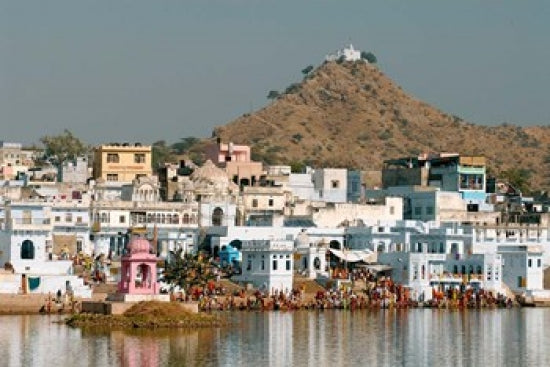 Pushkar Shore Fine Art Print by David Noyes showcasing tranquil Indian landscape.