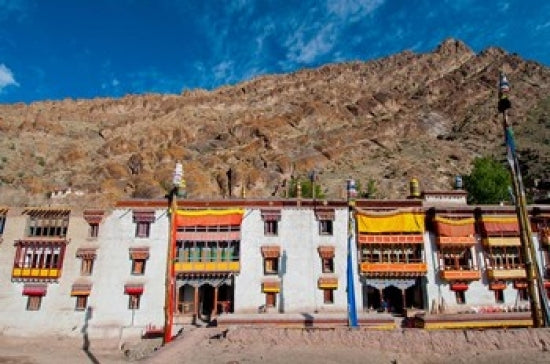 Hemis Monastery Facade with Craggy Cliff Art Print