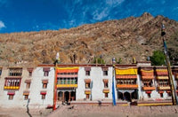 Hemis Monastery Facade with Craggy Cliff Art Print