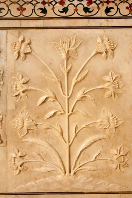 Taj Mahal Carving Detail Poster Print by Inger Hogstrom