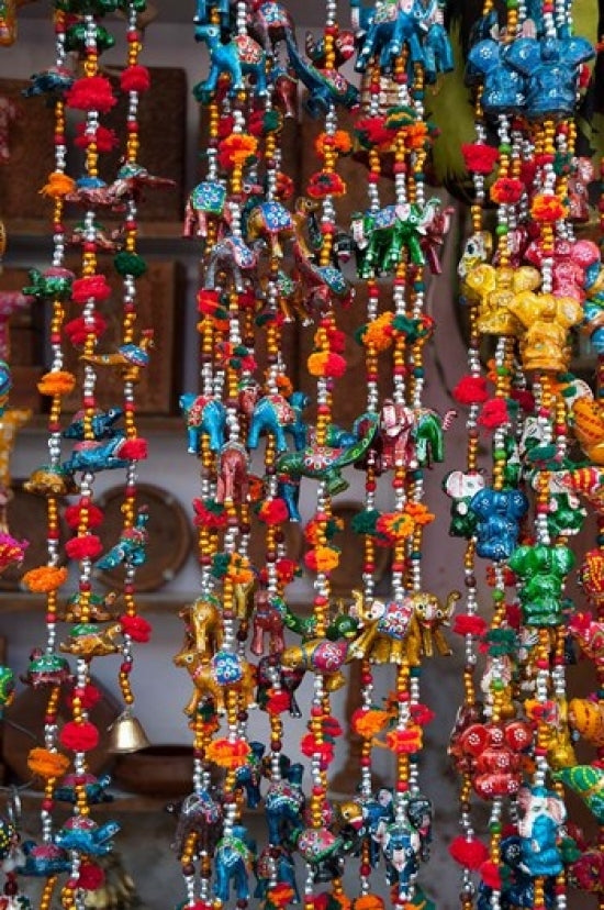 Colorful souvenirs poster print from Pushkar, Rajasthan, India.