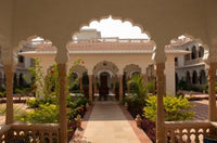 Hotel Kiran Villa Palace Poster Print by Inger Hogstrom, showcasing the beauty of Bharatpur, Rajasthan.