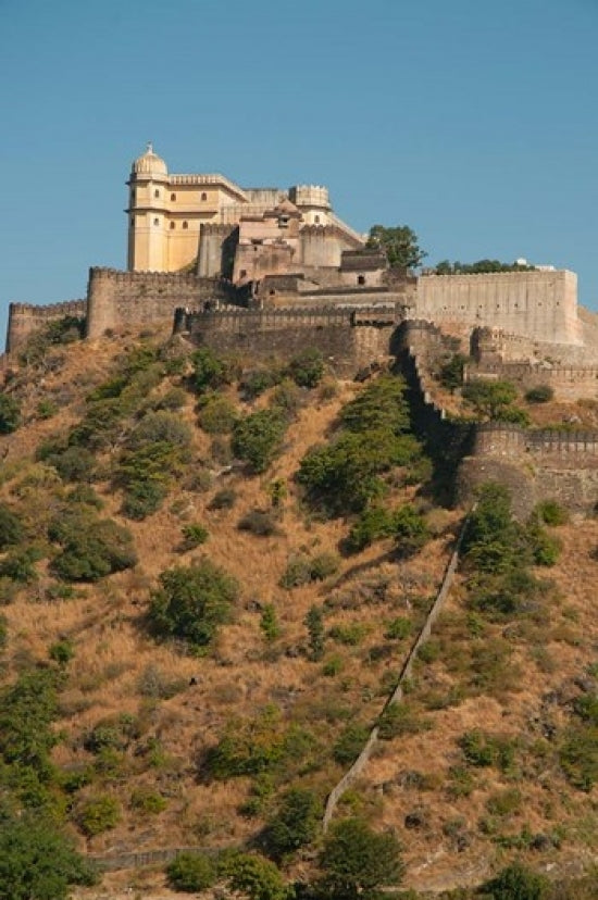 Kumbhalgar Fort Poster Print by Inger Hogstrom showcasing the historical architecture of Rajasthan, India.