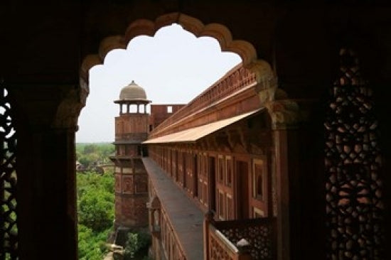 Architecture of Agra Fort poster print by Keren Su showcasing intricate details.