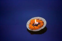 Flower Candle in the Ganges River, Varanasi, India Poster Print