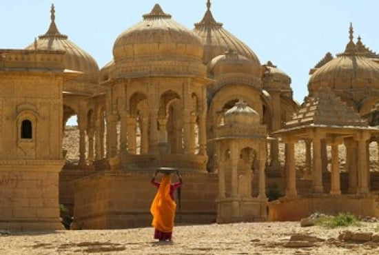 Bada Bagh with Royal Chartist and Finely Carved Ceilings Poster Print from Jaisalmer, Rajasthan, India