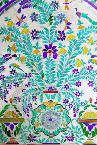 Decorated Tile Painting at City Palace, Udaipur Poster Print by Keren Su