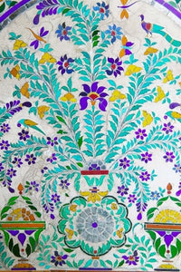 Decorated Tile Painting at City Palace, Udaipur, Rajasthan Poster Print
