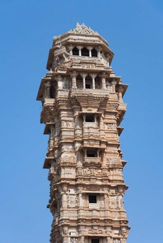 Victoria Tower in Chittorgarh Fort, Rajasthan Art Print showcasing cultural heritage.
