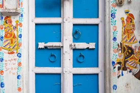 House Painted Blue, Udaipur, Rajasthan, India Poster Print by Keren Su