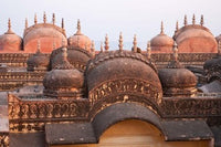 Madhavendra Palace at sunset poster print by Keren Su, showcasing vibrant colors and architectural beauty.
