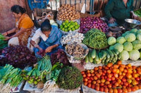 Selling Fruit in Local Market, Goa, India Poster Print by Keren Su