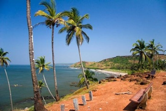 Goa Big and Little Vagator beaches poster print showcasing vibrant coastal scenery.
