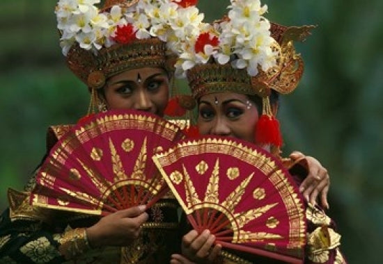 Legong Dancers Fine Art Print by Michele Westmorland, showcasing Balinese dance.