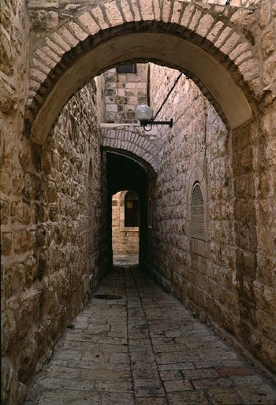 Arch of Jerusalem Stone and Narrow Lane Poster Print by Jerry Ginsberg