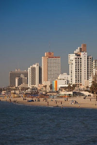 Israel Tel Aviv Beachfront Hotels Poster Print by Walter Bibikow