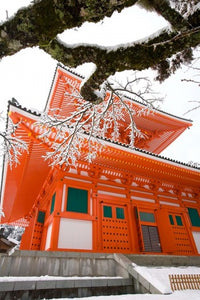 Temple poster print by Gavriel Jecan showcasing Japanese architecture.