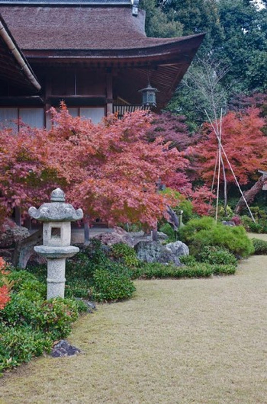 Okochi Sanso Villa Poster Print by Rob Tilley showcasing beautiful Japanese architecture and gardens.