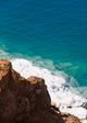 Deposit of salt and gypsum by the cliff in Dead Sea poster print by Keren Su