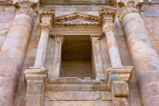Ancient Jerash Gate Poster Print by Keren Su showcasing intricate architecture.