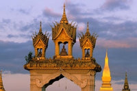 That Luang Temple Poster Print by Russell Young showcasing the beauty of Laos.