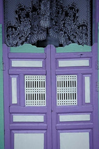 Colorful school door poster print from the Maldives by Michele Westmorland.
