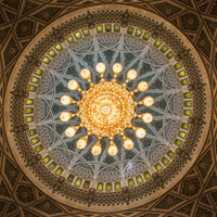 Sultan Qaboos Grand Mosque Poster Print by Tom Norring showcasing intricate architecture.