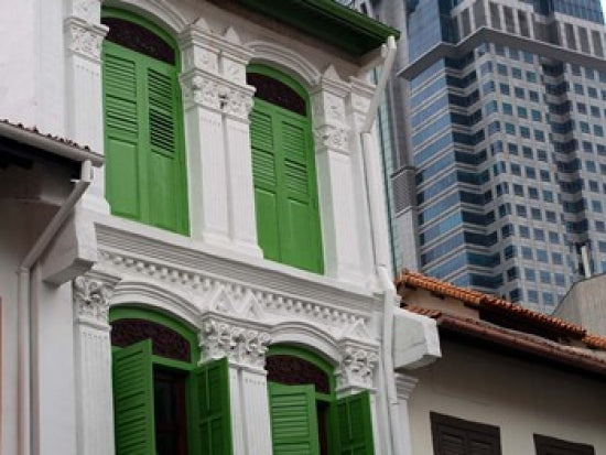 Modern Buildings and Older Ones in Singapore Poster Print by David H. Wells